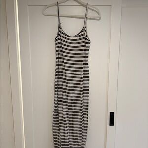 Zara Black and White Striped Maxi Dress